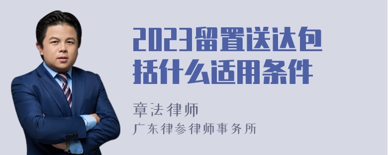 2023留置送达包括什么适用条件