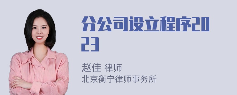 分公司设立程序2023