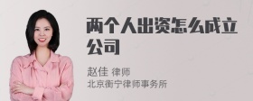 两个人出资怎么成立公司