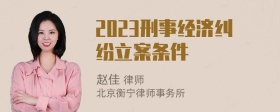 2023刑事经济纠纷立案条件