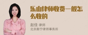 乐山律师收费一般怎么收的