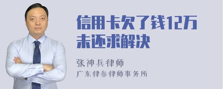 信用卡欠了钱12万未还求解决