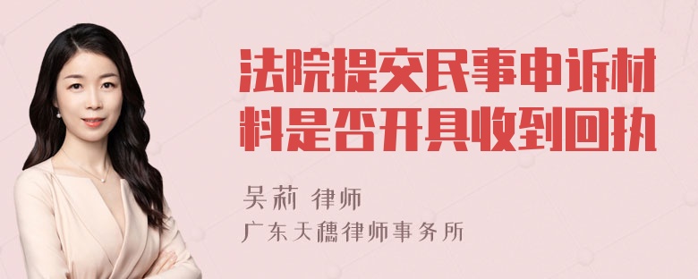 法院提交民事申诉材料是否开具收到回执