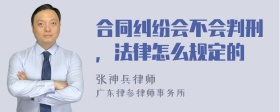 合同纠纷会不会判刑，法律怎么规定的