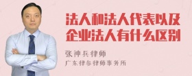 法人和法人代表以及企业法人有什么区别