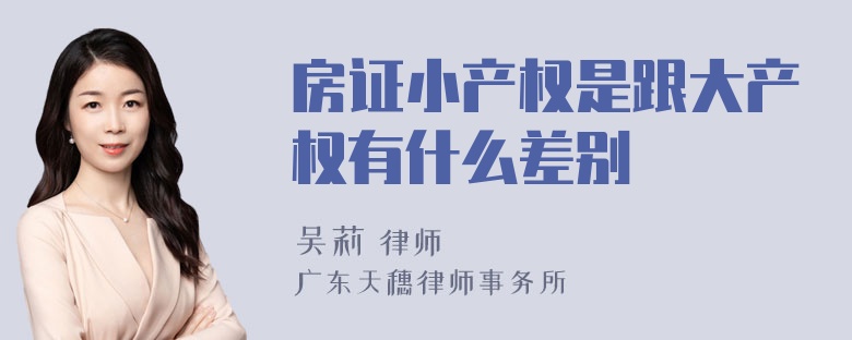 房证小产权是跟大产权有什么差别