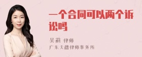 一个合同可以两个诉讼吗