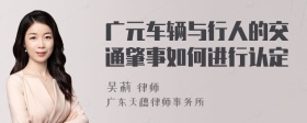 广元车辆与行人的交通肇事如何进行认定