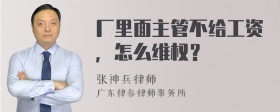 厂里面主管不给工资，怎么维权？