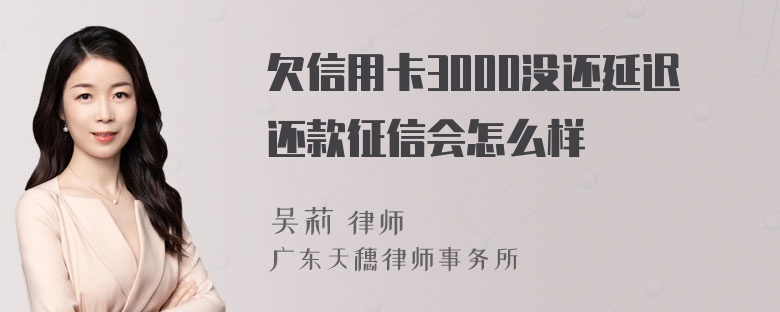 欠信用卡3000没还延迟还款征信会怎么样