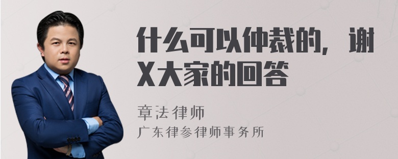 什么可以仲裁的，谢X大家的回答