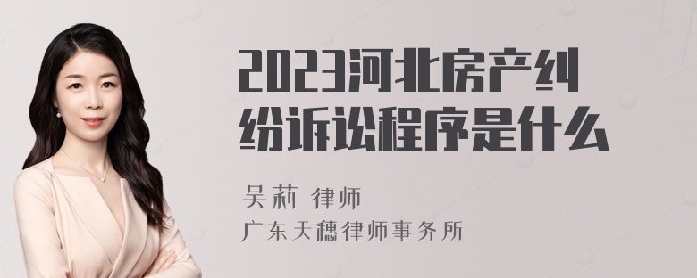 2023河北房产纠纷诉讼程序是什么