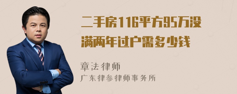 二手房116平方95万没满两年过户需多少钱