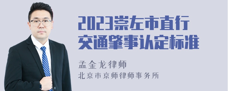 2023崇左市直行交通肇事认定标准