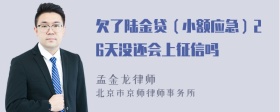 欠了陆金贷（小额应急）26天没还会上征信吗