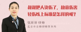 叔叔把人烫伤了，故意伤害轻伤以上标准是怎样的呢？