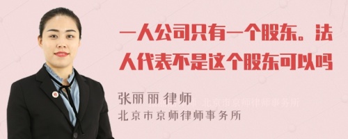 一人公司只有一个股东。法人代表不是这个股东可以吗