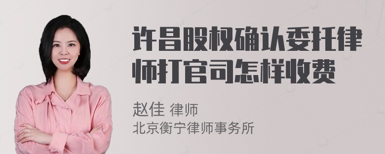 许昌股权确认委托律师打官司怎样收费