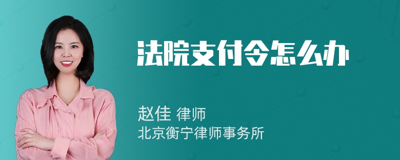 法院支付令怎么办