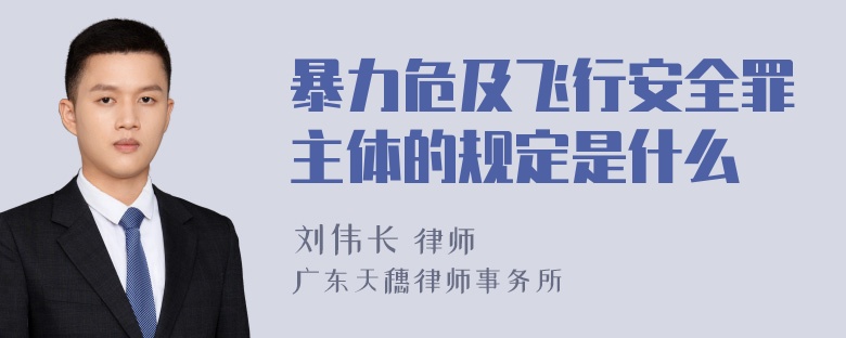 暴力危及飞行安全罪主体的规定是什么