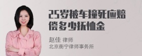 25岁被车撞死应赔偿多少抚恤金