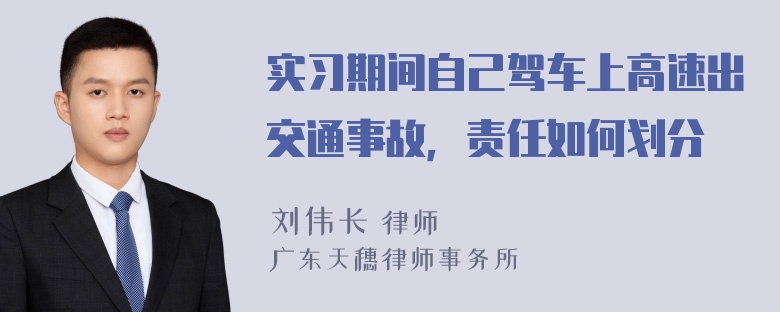 实习期间自己驾车上高速出交通事故，责任如何划分