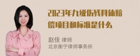 2023年九级伤残具体赔偿项目和标准是什么