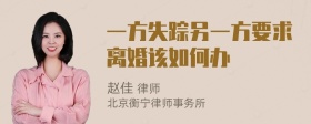 一方失踪另一方要求离婚该如何办