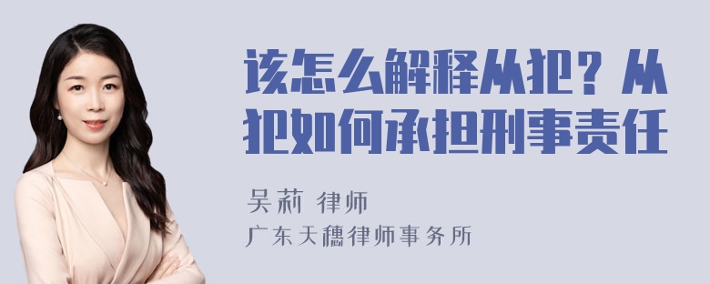 该怎么解释从犯？从犯如何承担刑事责任