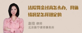 法院罚金过高怎么办，具体情况是怎样规定的