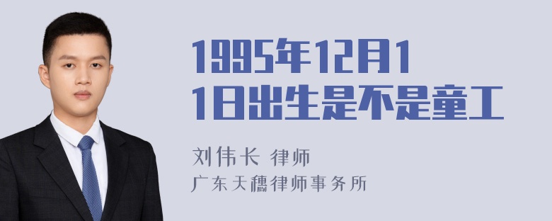 1995年12月11日出生是不是童工