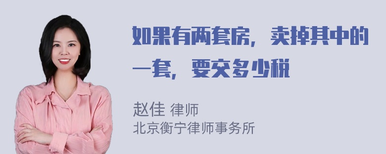 如果有两套房，卖掉其中的一套，要交多少税