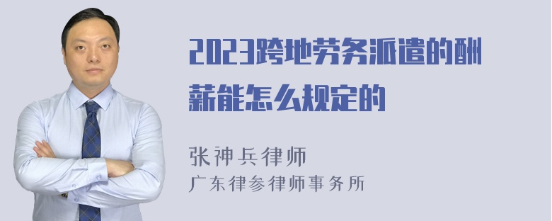 2023跨地劳务派遣的酬薪能怎么规定的