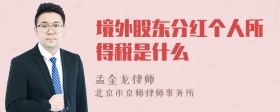 境外股东分红个人所得税是什么