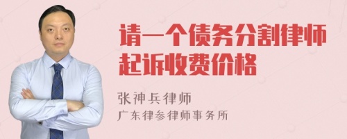 请一个债务分割律师起诉收费价格