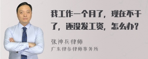 我工作一个月了，现在不干了，还没发工资，怎么办？