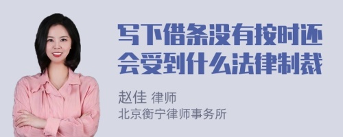 写下借条没有按时还会受到什么法律制裁