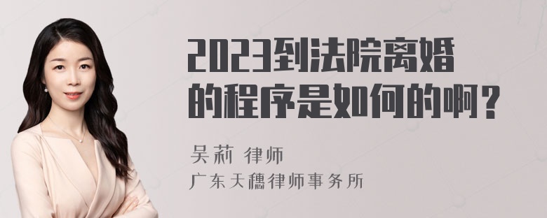 2023到法院离婚的程序是如何的啊？