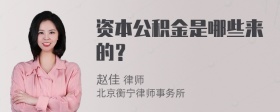 资本公积金是哪些来的？