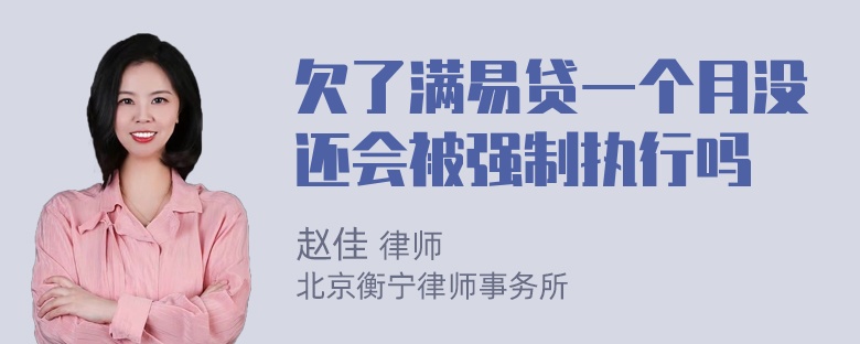 欠了满易贷一个月没还会被强制执行吗