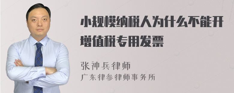 小规模纳税人为什么不能开增值税专用发票