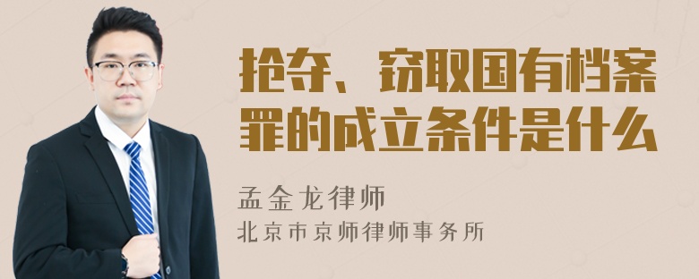 抢夺、窃取国有档案罪的成立条件是什么