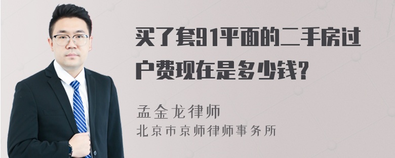 买了套91平面的二手房过户费现在是多少钱？