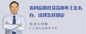 农村信用社贷款还不上怎么办，法律怎样规定