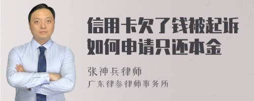 信用卡欠了钱被起诉如何申请只还本金