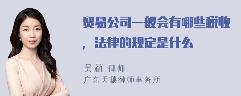 贸易公司一般会有哪些税收，法律的规定是什么