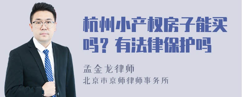 杭州小产权房子能买吗？有法律保护吗