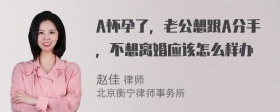 A怀孕了，老公想跟A分手，不想离婚应该怎么样办