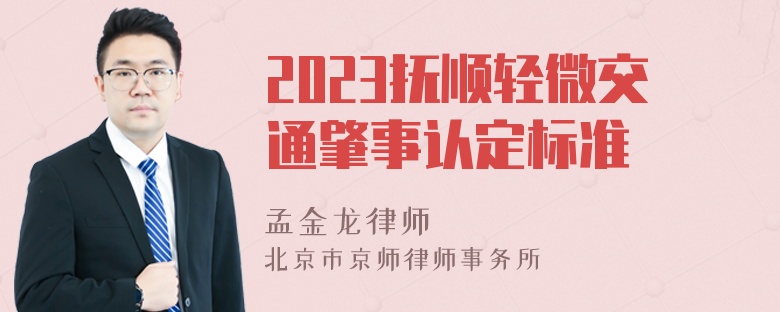 2023抚顺轻微交通肇事认定标准