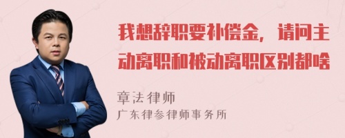 我想辞职要补偿金，请问主动离职和被动离职区别都啥